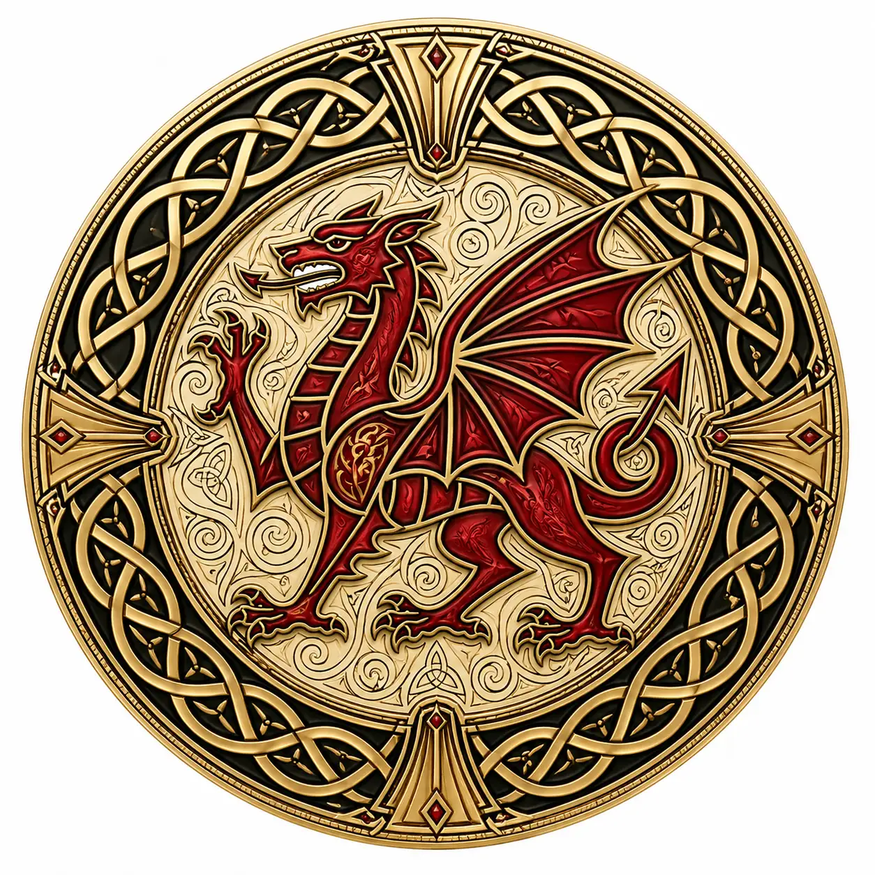 Welsh dragon medallion source artwork